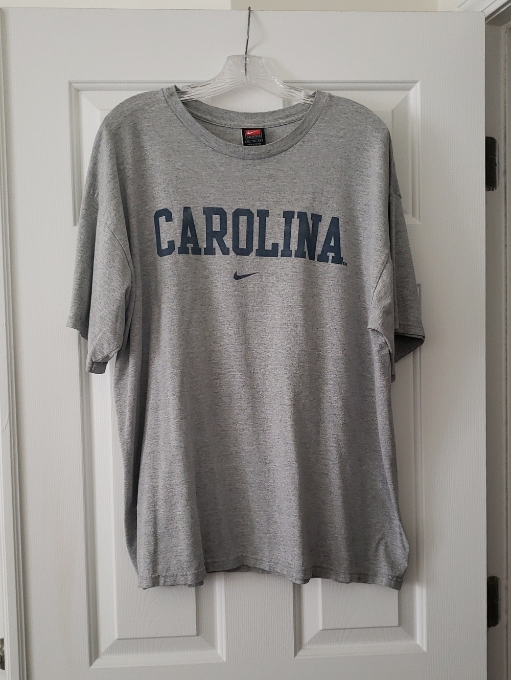 Nike Gray 'Carolina' Short Sleeve Tee with Navy Graphic